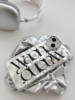 简约艺术字母波浪镜子壳适苹果15金属质感手机壳13苹果14镜面11/12promax高级创意