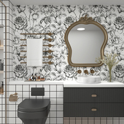 美式浴室瓷砖贴纸自粘墙纸卫生间洗澡间防水墙贴墙面遮丑壁纸花砖