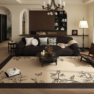 美式复古地毯客厅防水可擦免洗沙发茶几地垫高端主卧床下脚垫定制