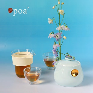 「浦poa」小雀幸旅行茶具，快客杯一壶两杯茶壶，茶杯露营户外杯礼盒