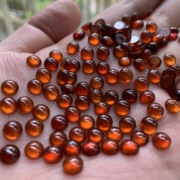 正圆小颗粒天然橙红石榴石，戒面蛋面裸石，5m6m7m8m戒指耳钉小颗粒