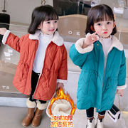 女宝宝冬装2021女童，洋气加绒加厚棉衣1-5岁小童，4时髦冬季外套
