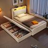 全实木床儿童床拖床北欧现代简约小户型1.35米抽拉储物子母床1.2m