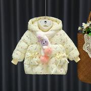 1-2-3岁女童冬季时髦外套宝宝，加绒加厚小棉袄，儿童棉衣婴儿冬装4