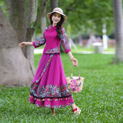 夏秋民国女装改良旗袍，上衣半身裙中国风，复古唐装大码茶服棉麻套装