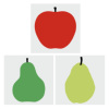 Enzo Mari 红色苹果绿色梨子北欧极简约卡通儿童房装饰画海报贴画
