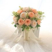 手捧花新娘结婚韩式婚礼花球，婚纱照捧花假花伴娘，拍照道具花束仿真