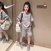 耐克顿女童短袖套装2024运动两件套中大童洋气，韩版休闲夏装潮