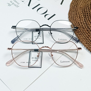 时尚复古眼镜多边形超轻金属女大脸显瘦可配近视眼镜架52365
