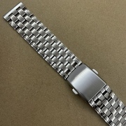 手表表带20mm表带平口实心，双按扣表带，全钢表带长度18厘米