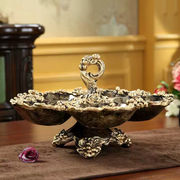 高档欧式多层水果盘创意客厅家居装饰品茶几个性美式复古三件套装