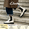 Clarks其乐潮思系列女鞋冬季英伦风粗跟切尔西靴中筒短靴