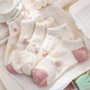 香薰水晶丝袜子女船袜夏季薄款纯棉，卡丝浅口短袜，花边草莓蕾丝米白