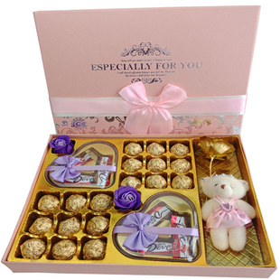 德芙巧克力礼盒装送男女朋友同学闺蜜创意心形生日女神节糖果礼物