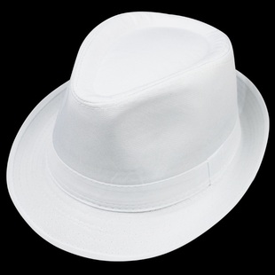白色礼帽男女春夏季爵士，帽子男黑色绅士帽英伦，时尚潮遮阳小礼帽