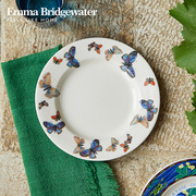 emmabridgewater盘子，菜盘家用陶瓷餐具高级感蓝蝴蝶，8.5英寸餐盘