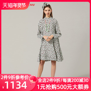 阁兰秀2023春秋女装设计品质高贵清新优雅连衣裙