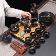 高档比加诺整套功夫，茶具套装家用窑变天目，釉建盏茶壶盖碗陶瓷