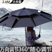 钓伞钓鱼伞加厚野钓超轻万向，地插防暴雨太阳伞，折叠2.6防雨伞