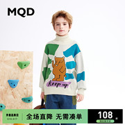 MQD童装男童毛衣冬季保暖高领休闲撞色儿童针织衫上衣
