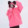doorek蘑菇头可爱滑雪服，女款猫耳朵防水卫衣帽，衫户外防风保暖