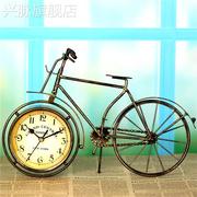 复古铁艺工艺品 自行车座钟家居新房摆件创意钟表