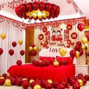 婚床装饰婚房布置高级感套装，房间男女方，娘家简单大方简约结婚气球