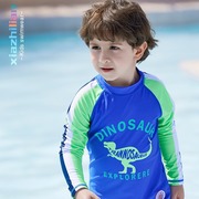 儿童泳衣男童小中大童长袖，分体防晒运动游泳装宝宝冲浪服套装