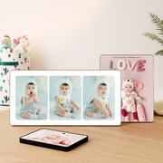 儿童水晶相框摆台洗照片相片，做成高级宝宝周岁，纪念册婴儿桌面框架