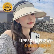 o拍一发五空顶遮阳帽，女夏季防晒帽，遮脸防紫外线骑车防吹翻