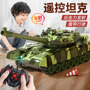 履带式遥控坦克玩具可开炮男孩虎式，对战儿童装甲汽车模型生日礼物