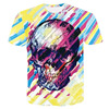 Colorful Skull 3D Print Men's T-Shirt 彩色骷髅3D印 花男士T恤