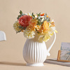 陶瓷花瓶摆件客厅插花餐桌，小干花法式北欧创意，ins风装饰白色宽口