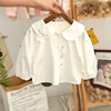 儿童秋装韩版洋气长袖衬衣1岁宝宝，纯棉翻领衬衫，2女童时尚百搭上衣