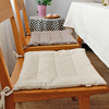 栗茧棉麻餐椅坐垫薄款办公椅垫纯色条纹家用垫子日式舒适四季布艺