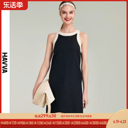HAVVA2024夏季无袖连衣裙女气质短款背心裙法式a字裙Q2377