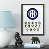 国米队徽历史队标纪念相框 国际米兰队球迷礼物 足球公寓装饰