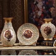 创意结婚礼物家居摆设复古陶瓷，花瓶客厅三件套酒柜，装饰品摆件欧式
