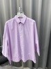 韩国东大门男装进口扩胸中袖淡紫色纯色衬衫简约百搭通勤