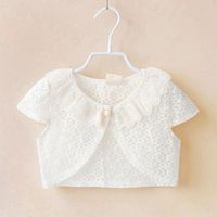 女童镂空小披肩儿童白短袖(白短袖，)空调衫