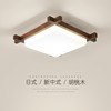 方形led吸顶灯简约胡桃木色奢华书，房间灯新中式餐厅灯现代中国风