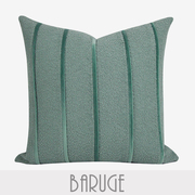 浅绿色工艺线条抱枕布艺拼接棉麻，沙发靠枕客厅装饰靠垫定制布瑞格(布瑞格)