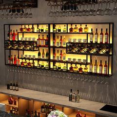 2023定制酒吧吧台酒柜靠墙创意工业风酒架子展示葡萄酒红酒铁艺酒