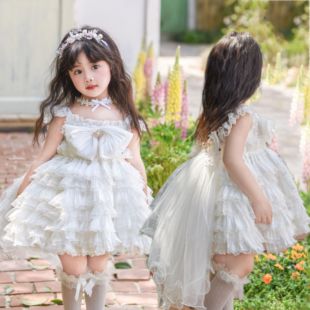 kw家24夏洛丽塔女童，公主裙花嫁蛋糕裙生日，连衣裙白色儿童婚纱礼服