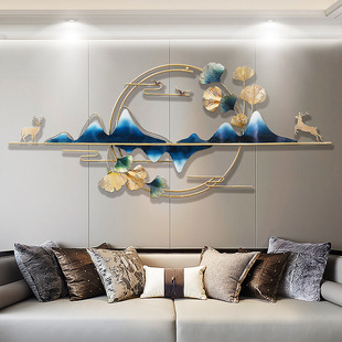 轻奢创意铁艺墙壁挂件，新中式客厅卧室床头，电视沙发背景墙面装饰品