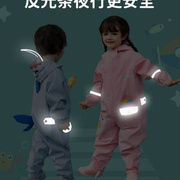 高档儿童连体雨衣女童女，3岁一岁半宝宝，的雨鞋套装卡通幼儿园玩水