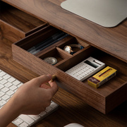 实木办公室桌面收纳盒套装，抽屉式书桌置物架，笔筒电脑架