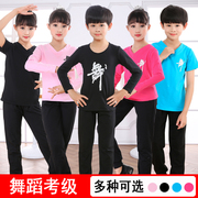 儿童舞蹈服套装夏季女童中国舞蹈服分体练功形体舞拉丁舞蹈服男孩