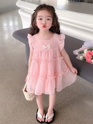 女童连衣裙夏季2024网红洋气儿童装时髦女孩宝宝夏装公主裙子