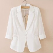 春夏七分袖网纱小西装，外套女修身显瘦大码气质职业装西服上衣